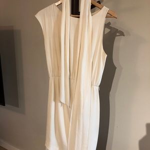 Silk Theory Dress - White Asymmetrical Sleeves